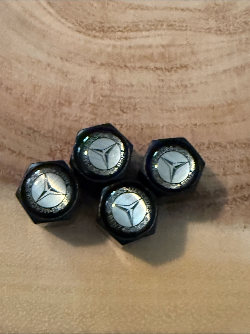 Mercedes-Benz Black Hex Tire Valve Caps - Set of 4